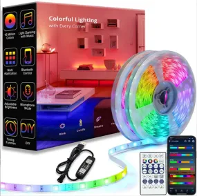 Decorative RGB LED Strip Light Self Adhesive 5050 RGB USB Flexible Lamp Cable Bluetooth APP Control Desk Screen TV Back Lighting