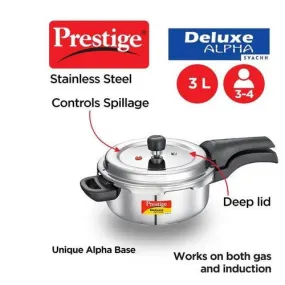 Deluxe Alpha Svachh SS Pressure Cooker (3L, 5.5L, 6.5L, 10L)