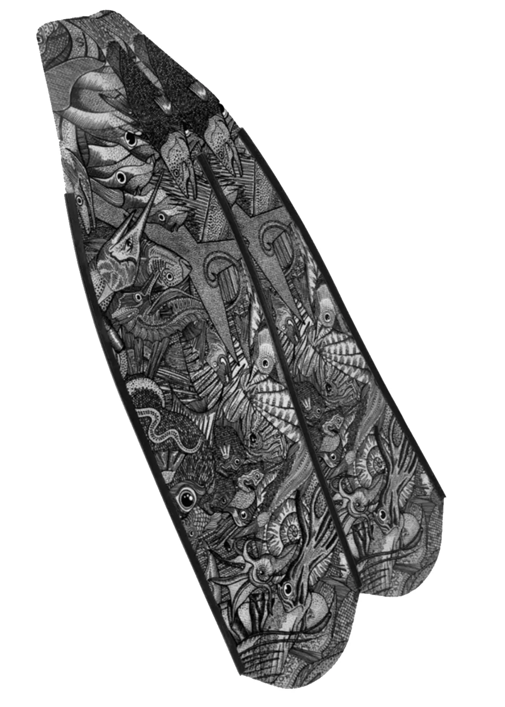 DiveR Carbon Blades - Monochrome Reef Life