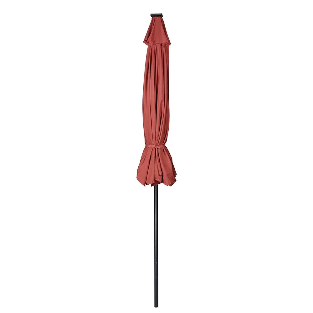 DIY 9 ft Patio Umbrella with Lights Solar Umbrella Tilt 8-Rib