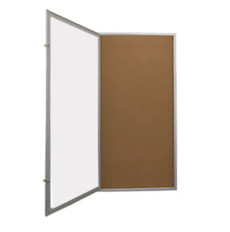 Extra Large 48 x 96 Indoor Enclosed Bulletin Board SwingCases   LED Lighting | Single Door Display Case with XL Viewable Window
