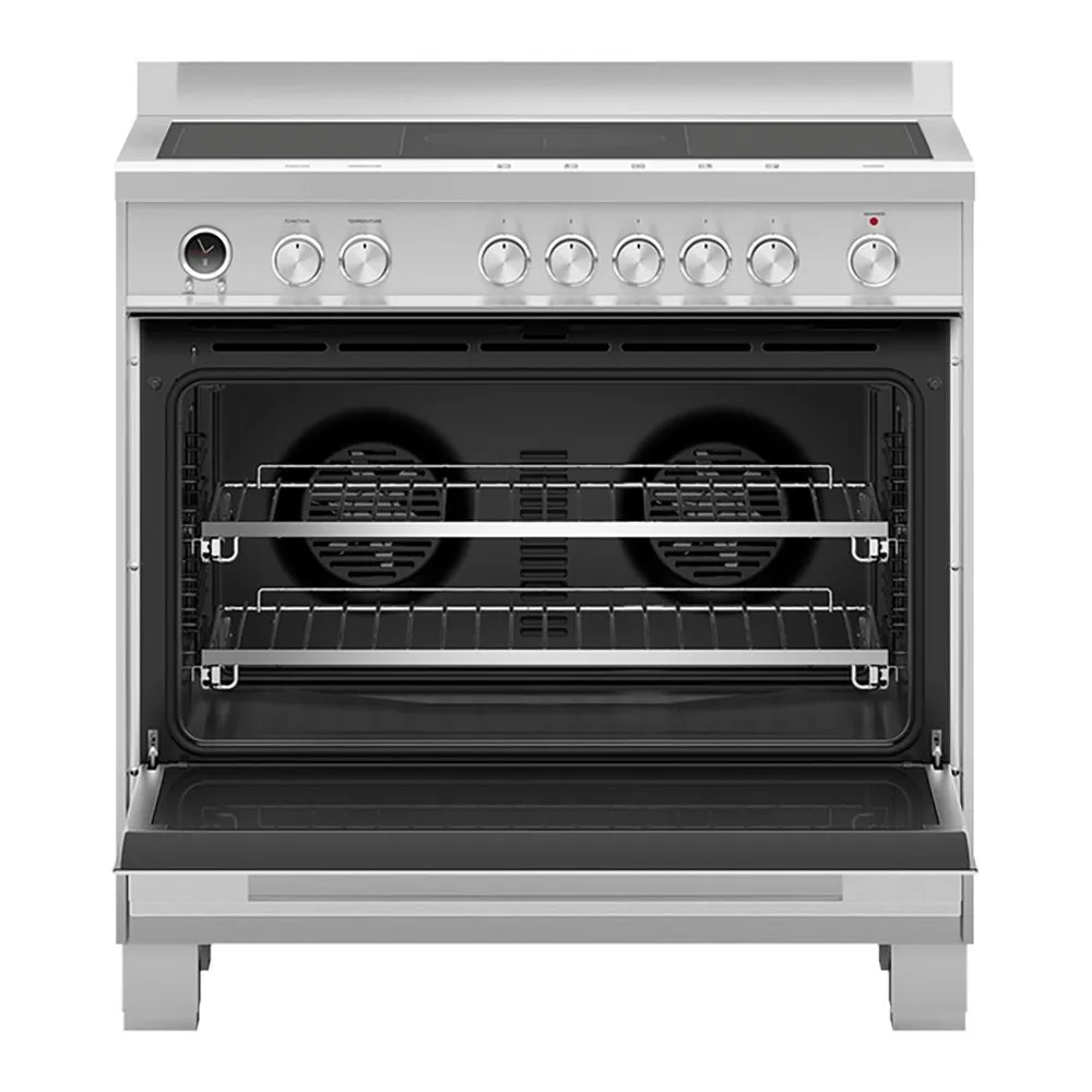 Fisher   Paykel OR90SDI6X1 89.7cm Wide Freestanding Range Cooker, Induction, 5 Zones with SmartZone - Stainless Steel