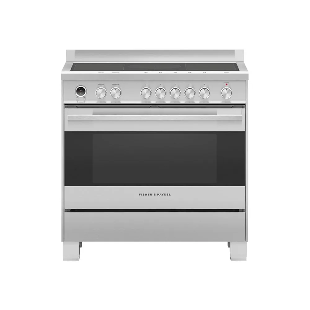 Fisher   Paykel OR90SDI6X1 89.7cm Wide Freestanding Range Cooker, Induction, 5 Zones with SmartZone - Stainless Steel