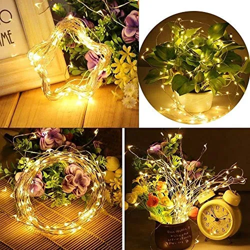 Glimmer Lightings Fairy Thin String Light 5 Meters Battery Powered for Home Decoration Diwali - Warm White,