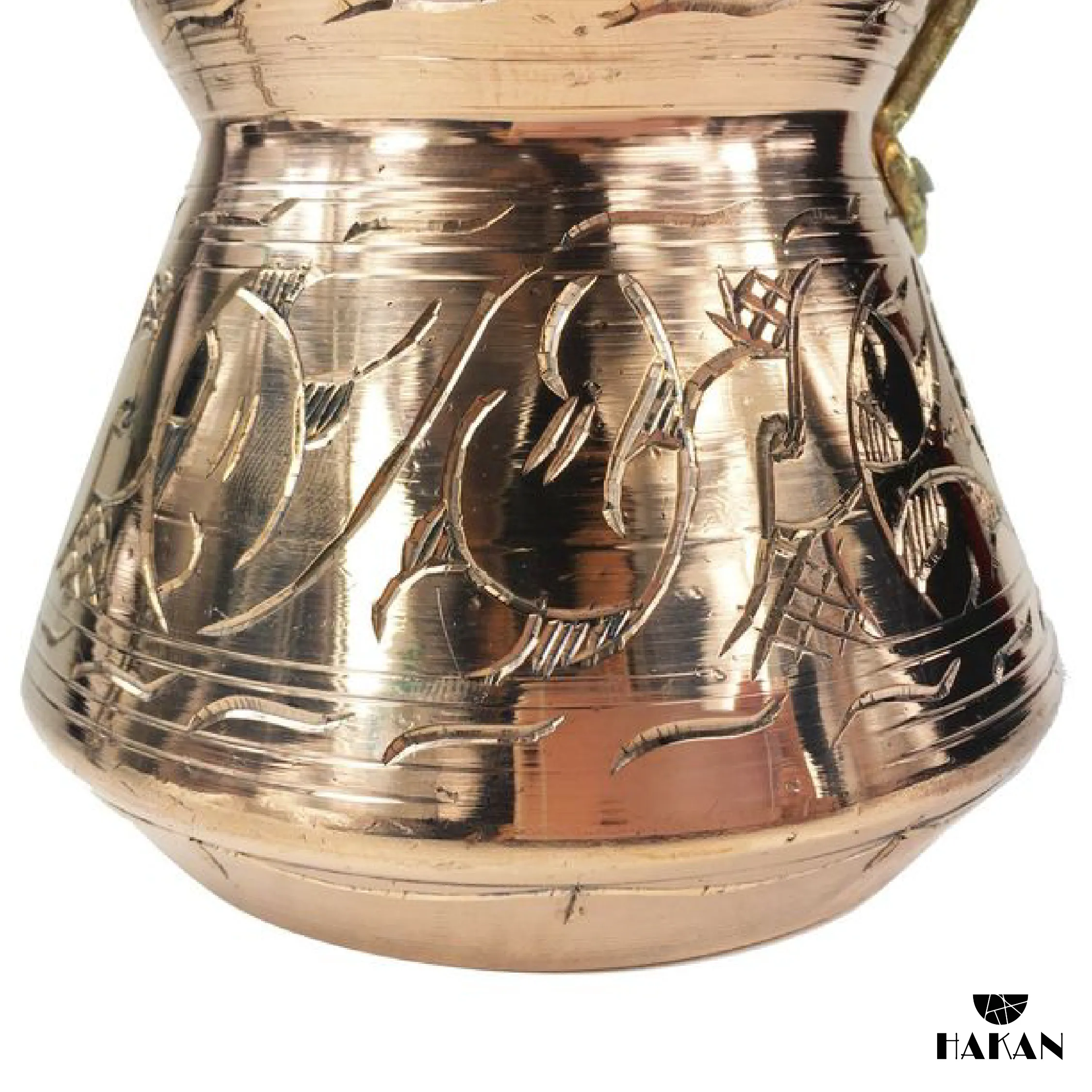 Hakan Thick Copper Turkish Coffee Pot Maker, Wooden Handle