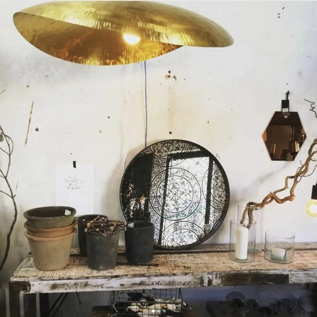 Hammered Brass Suspension Light