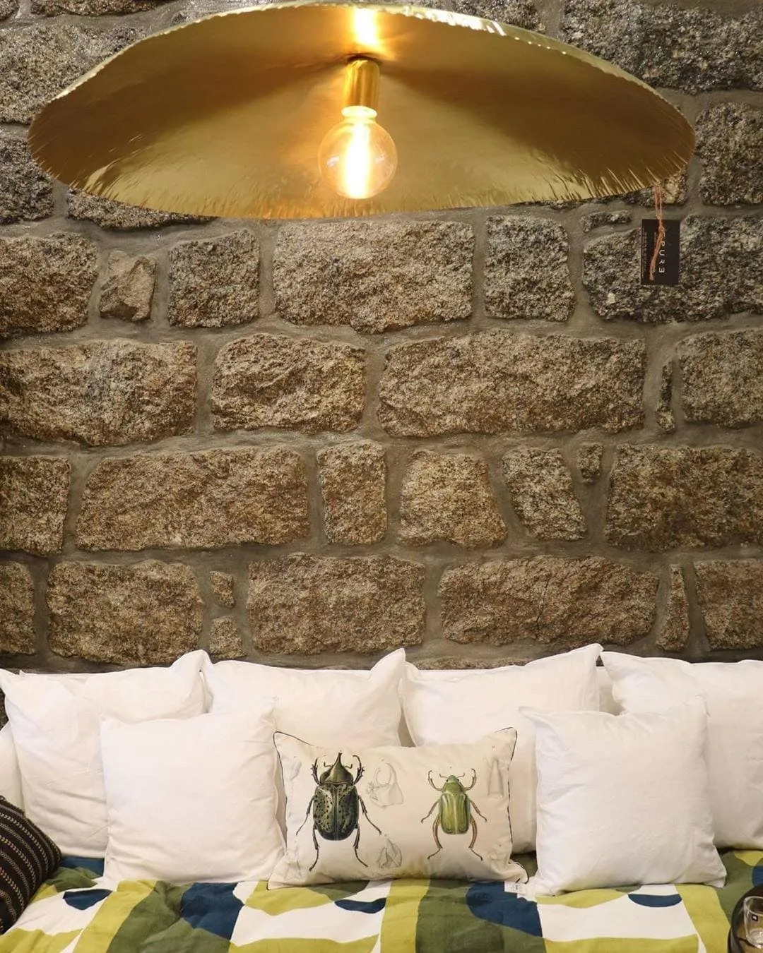 Hammered Brass Suspension Light
