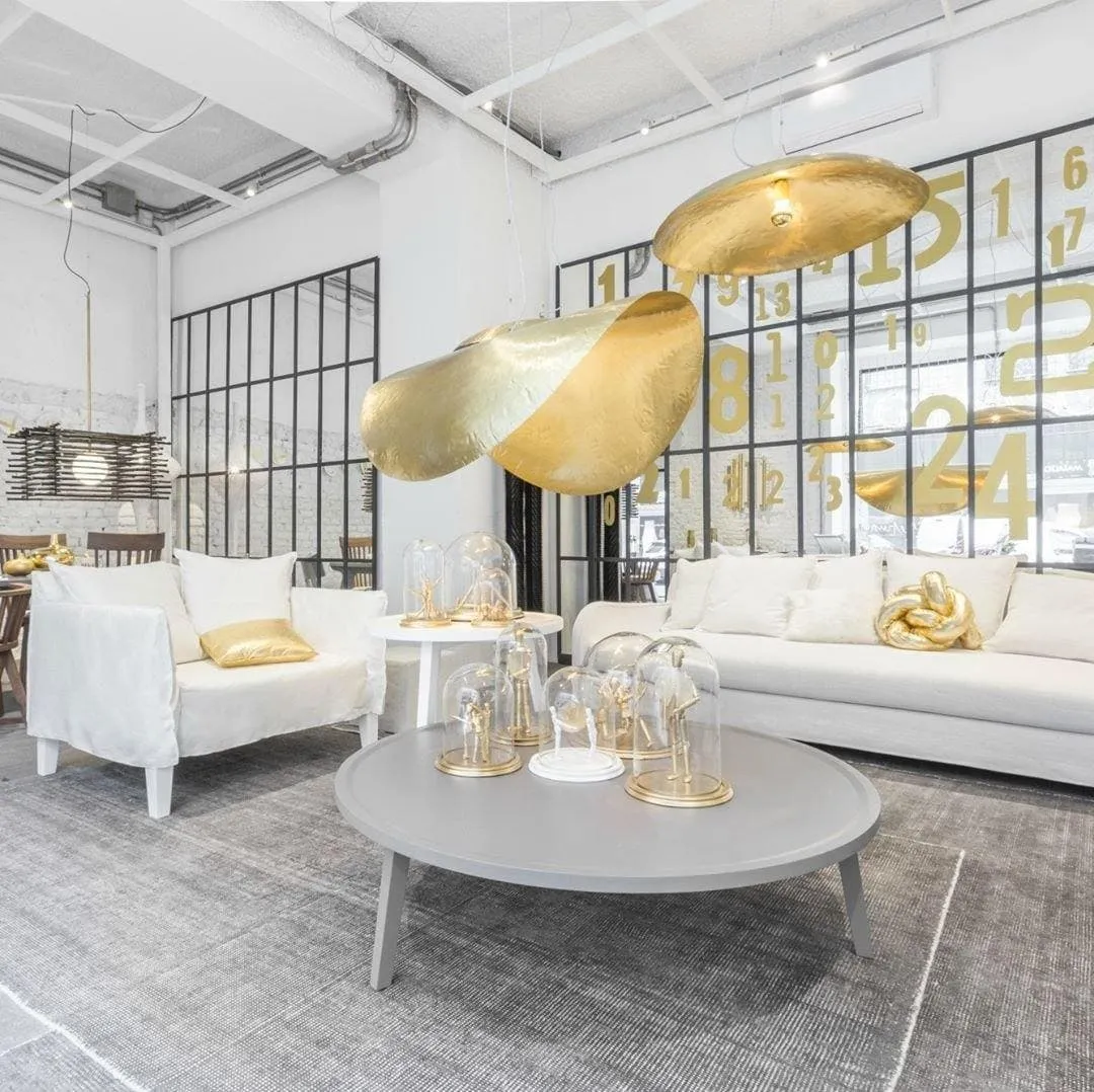Hammered Brass Suspension Light