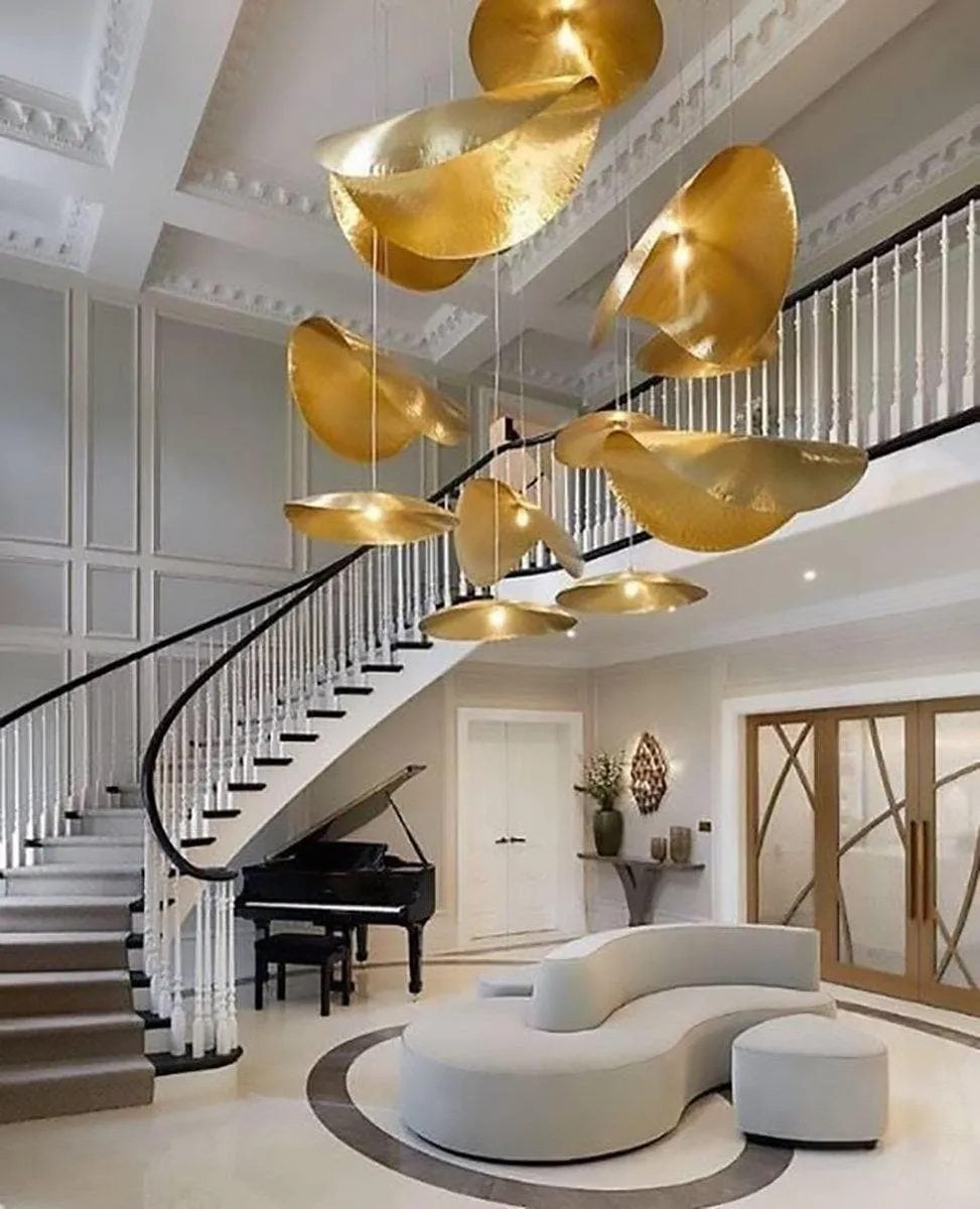 Hammered Brass Suspension Light