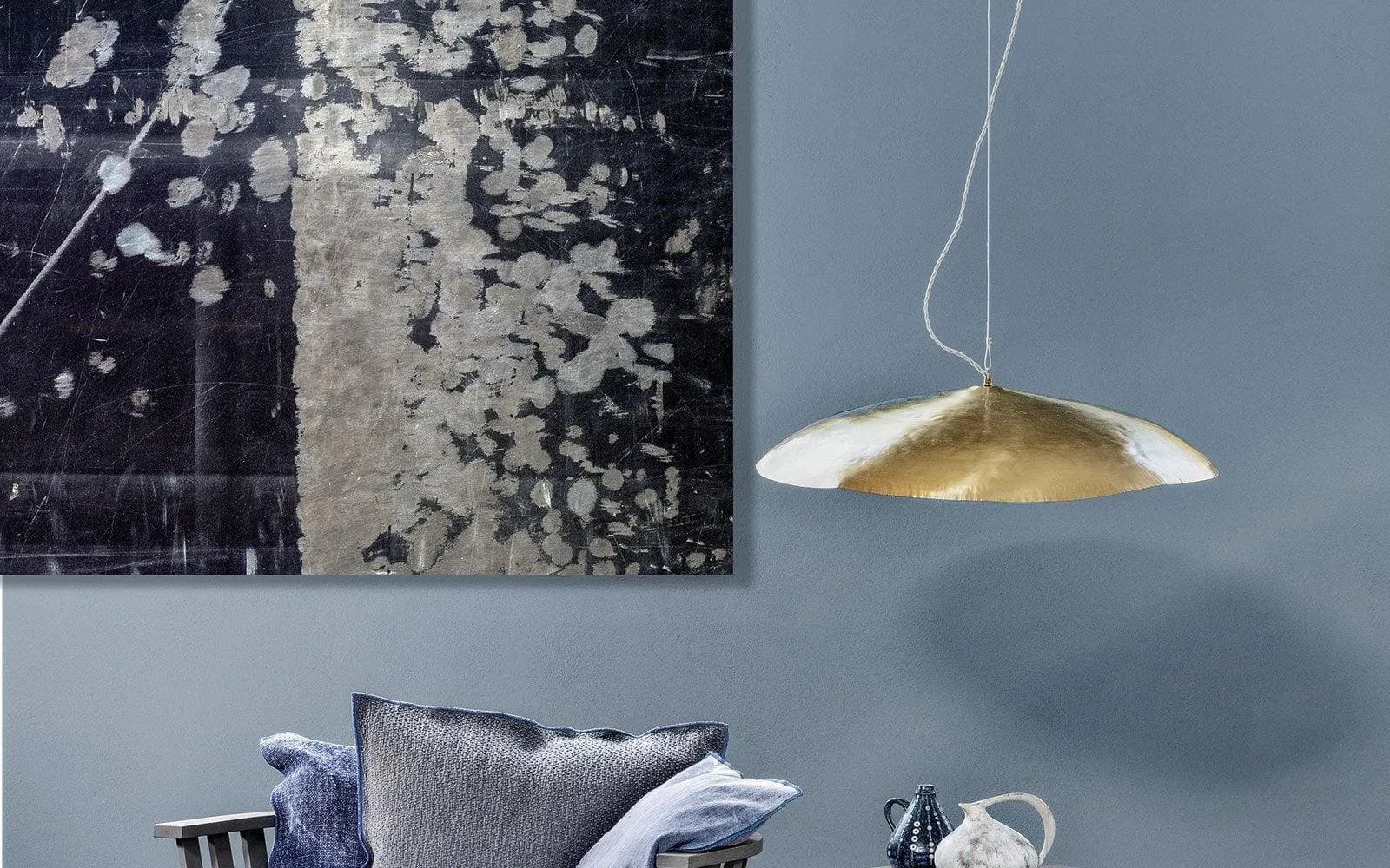 Hammered Brass Suspension Light