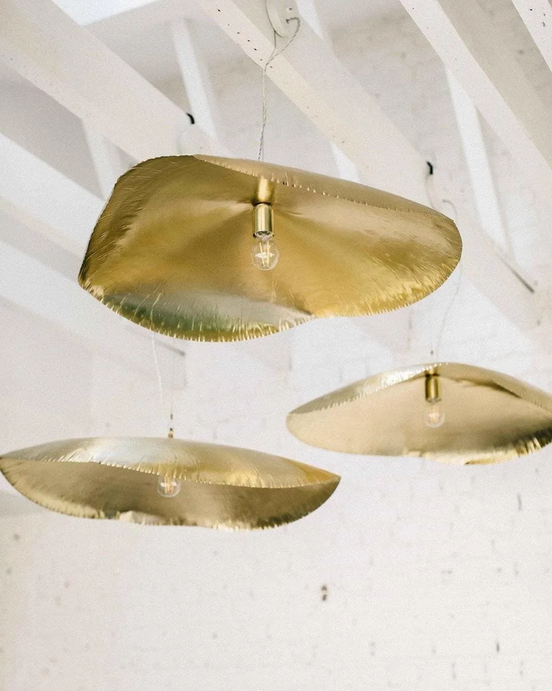 Hammered Brass Suspension Light