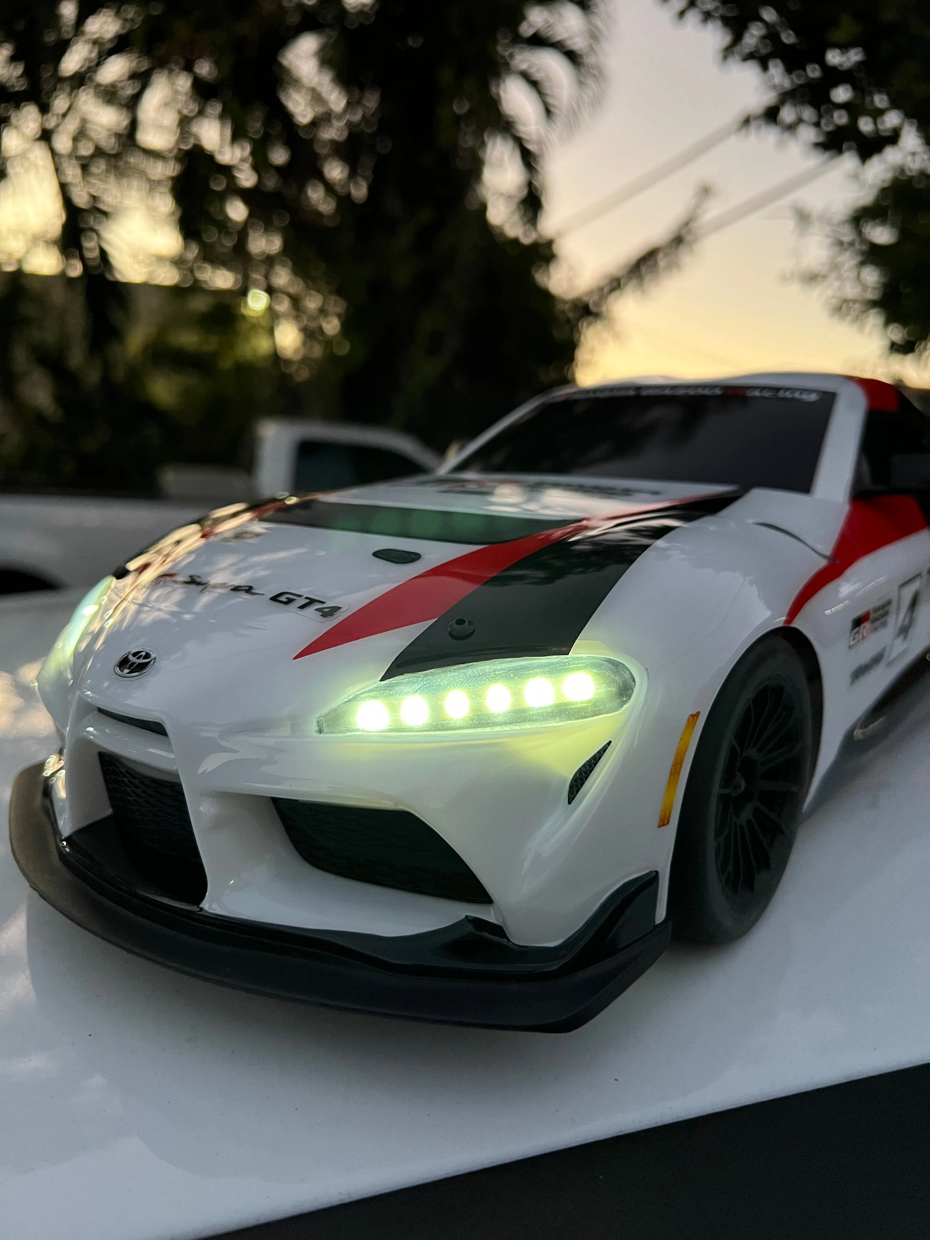 Headlights and Stop Light bar for Traxxas Toyota Supra 4 Tec 3.0 Plug and Play No Glue Needed