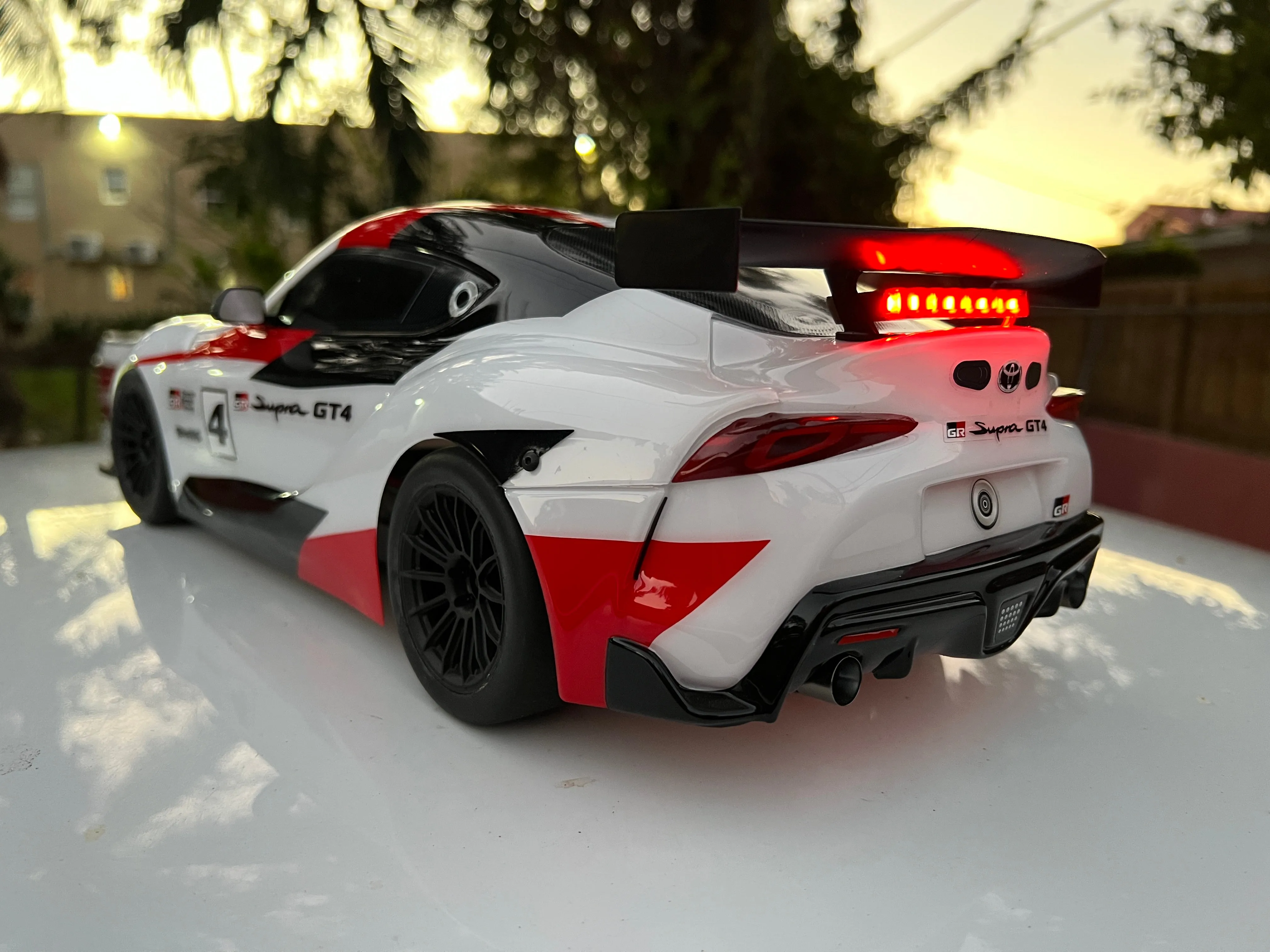 Headlights and Stop Light bar for Traxxas Toyota Supra 4 Tec 3.0 Plug and Play No Glue Needed