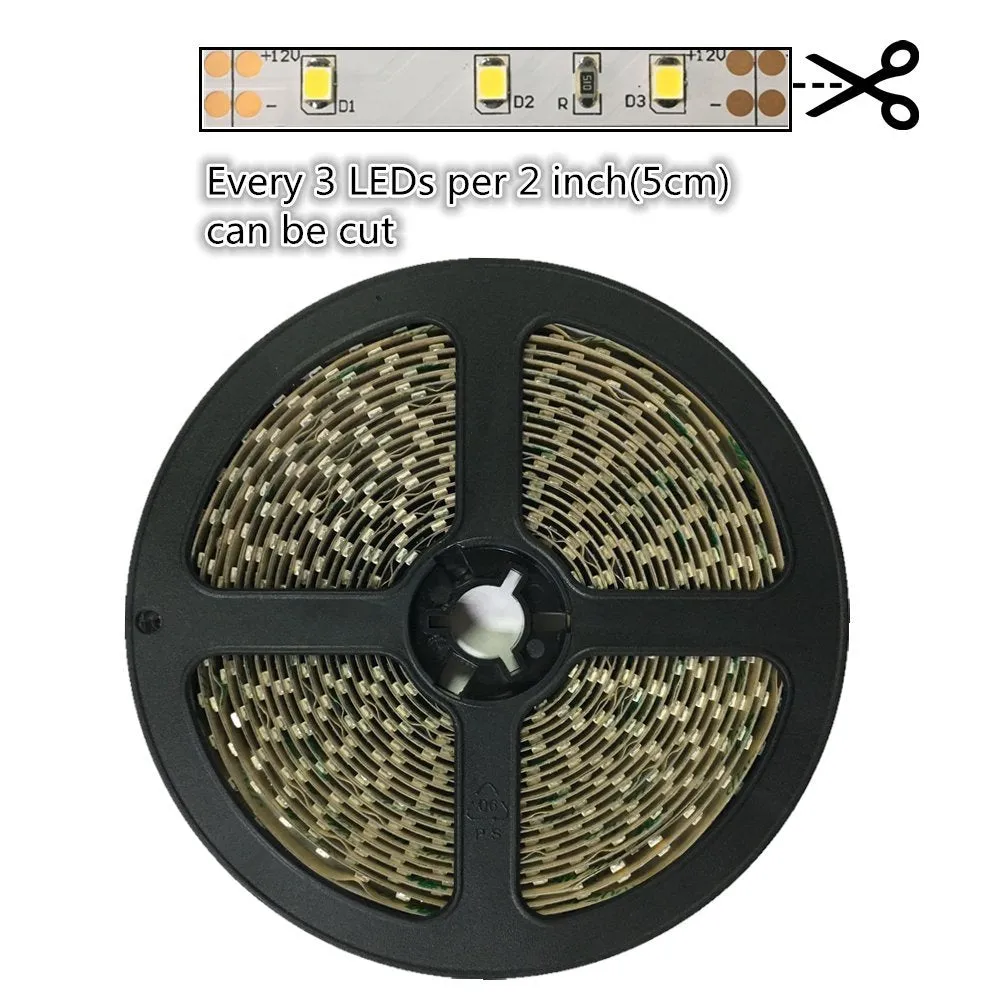High CRI 90 LED Strips,  Flexible 5M LED Strips, SMD2835-300 60 LEDs 1000LM Per Meter 8mm Wide Tape