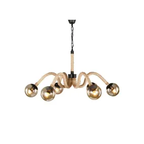 Home Decoration Fluorescent Bulb Brass Rope Pendant Light Q24-10-14