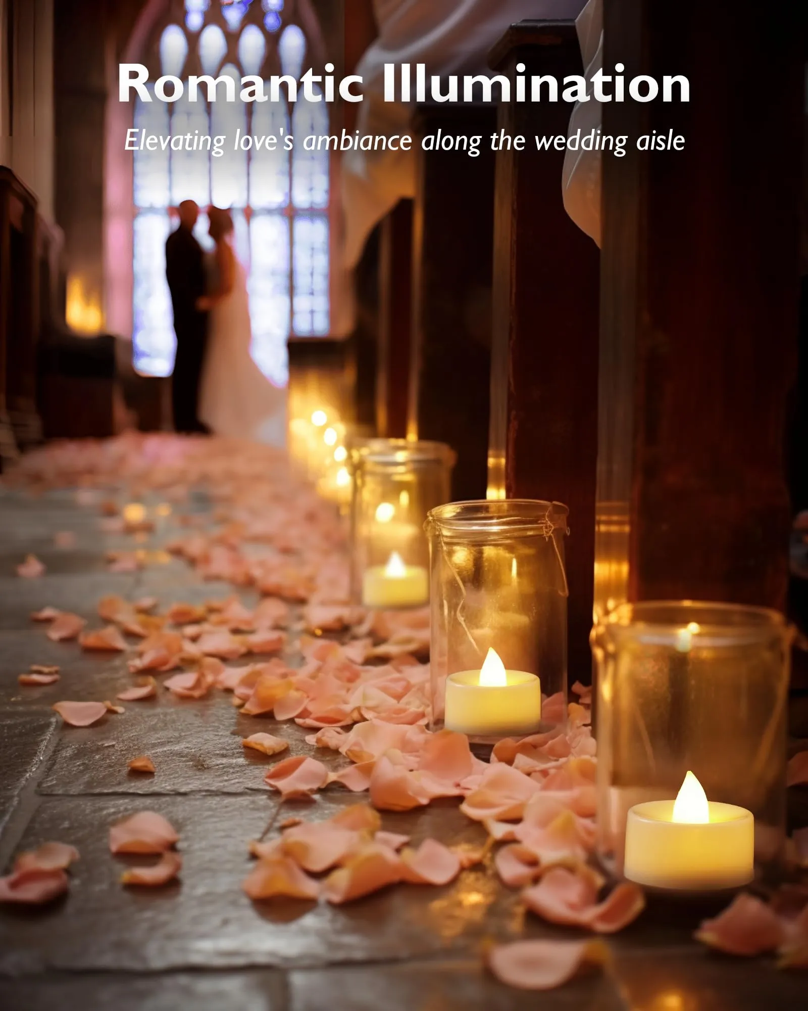 Homemory 24 Pack Warm White Battery Led Tea Lights, Flameless Flickering Tealight Candle, Dia 1.4Â?? Electric Fake Candle For Votive, Wedding, Party, Table, Dining Room, Gift