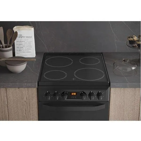 Hotpoint 50cm Freestanding Ceramic Electric Cooker - Black | HD5V93CCB