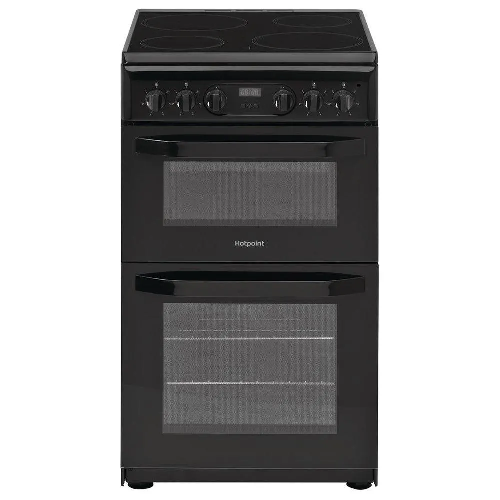 Hotpoint 50cm Freestanding Ceramic Electric Cooker - Black | HD5V93CCB