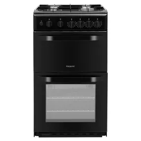Hotpoint 50CM Freestanding Gas Double Cooker - Black | HD5G00KCB/UK