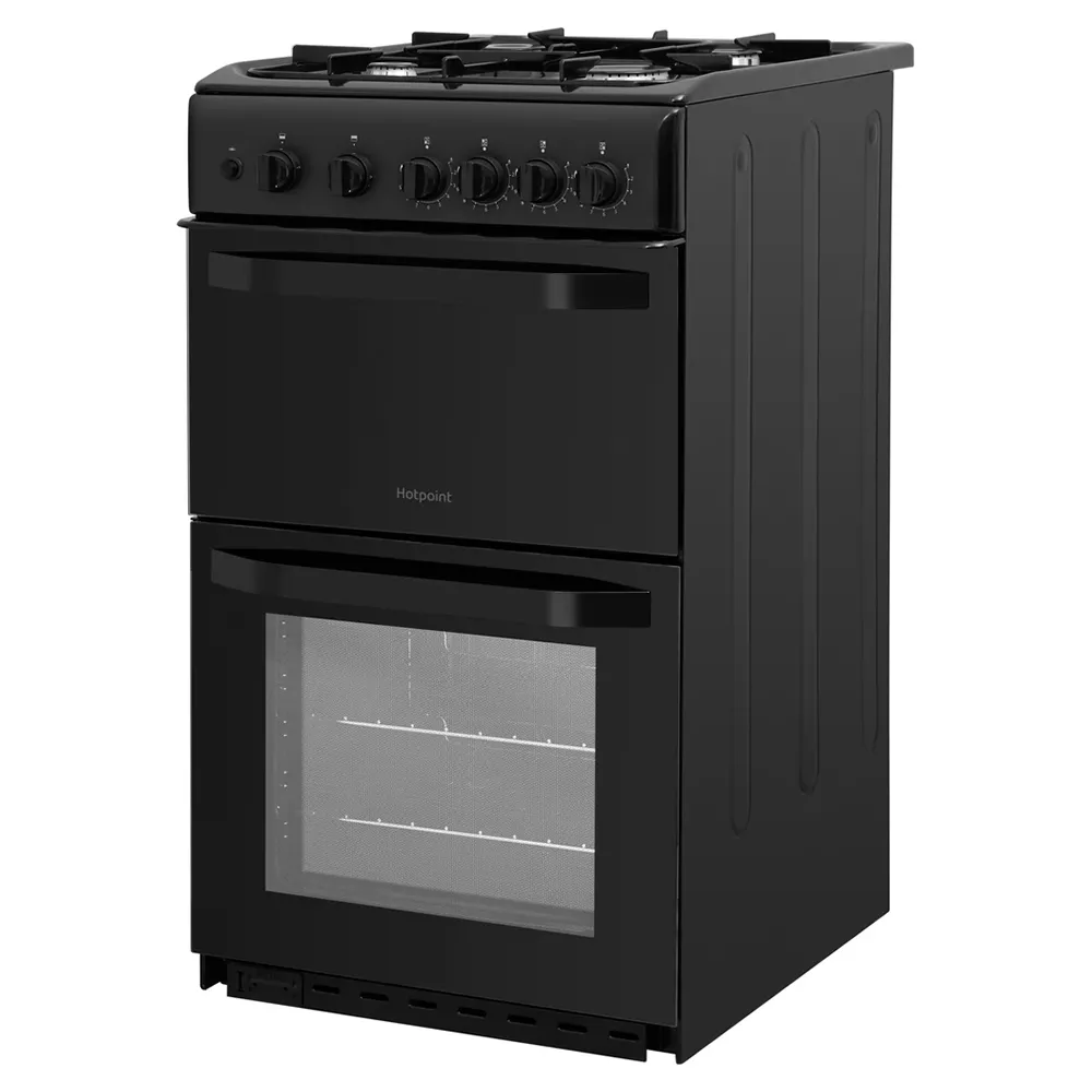 Hotpoint 50CM Freestanding Gas Double Cooker - Black | HD5G00KCB/UK
