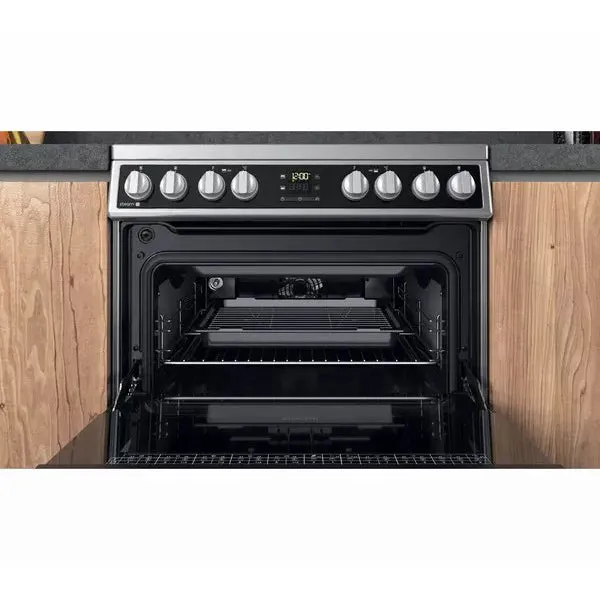 Hotpoint 60cm Freestanding Electric Double Cooker - Inox | HDM67V8D2CX