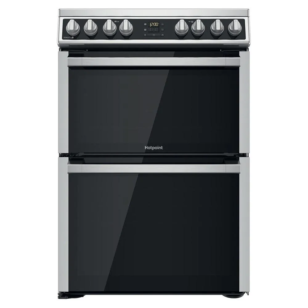 Hotpoint 60cm Freestanding Electric Double Cooker - Inox | HDM67V8D2CX