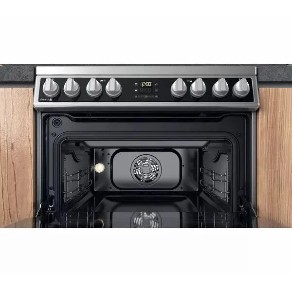 Hotpoint 60cm Freestanding Electric Double Cooker - Inox | HDM67V8D2CX