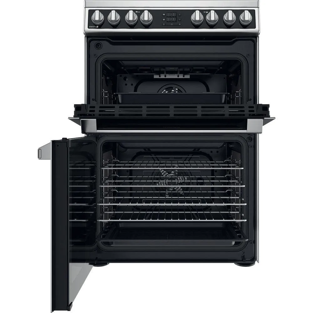 Hotpoint 60cm Freestanding Electric Double Cooker - Inox | HDM67V8D2CX