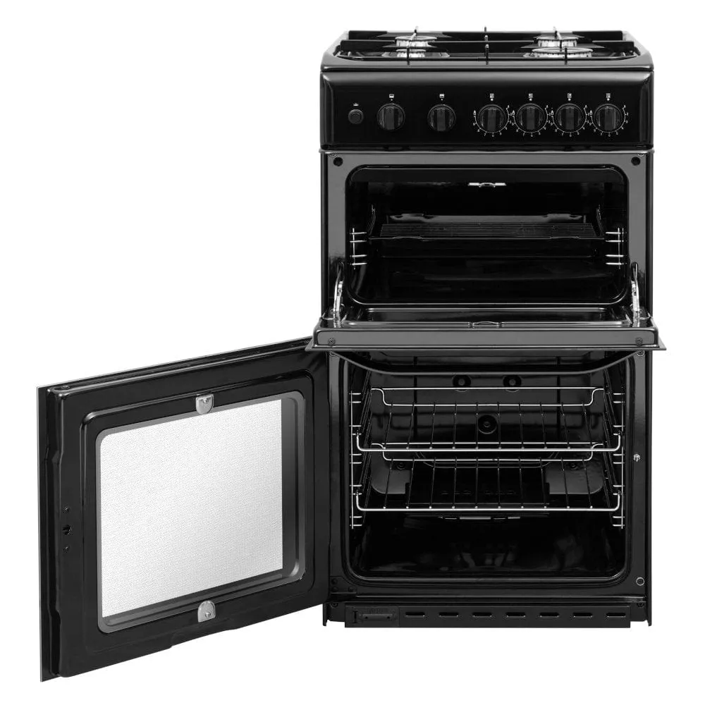 Hotpoint HD5G00KCB 50cm Twin Cavity Gas Cooker - Black