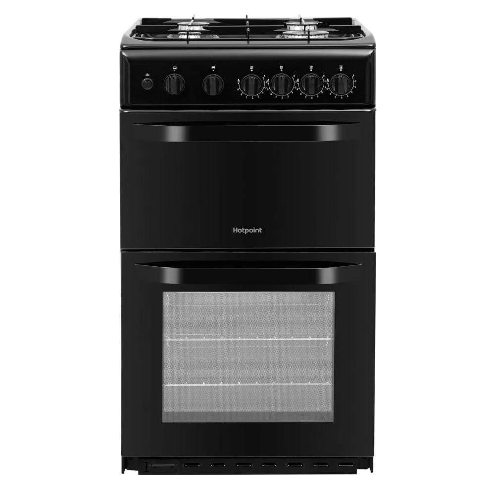 Hotpoint HD5G00KCB 50cm Twin Cavity Gas Cooker - Black