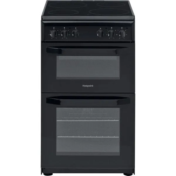 Black Hotpoint HD5V92KCB UK Electric Cooker - High-Performance Kitchen Appliance