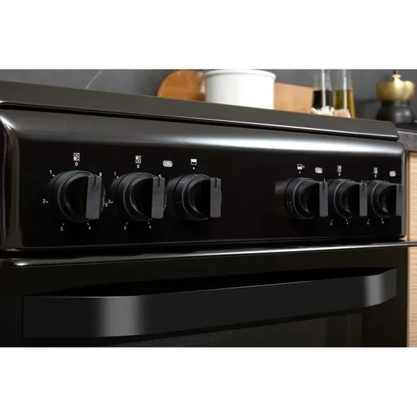 Black Hotpoint HD5V92KCB UK Electric Cooker - High-Performance Kitchen Appliance