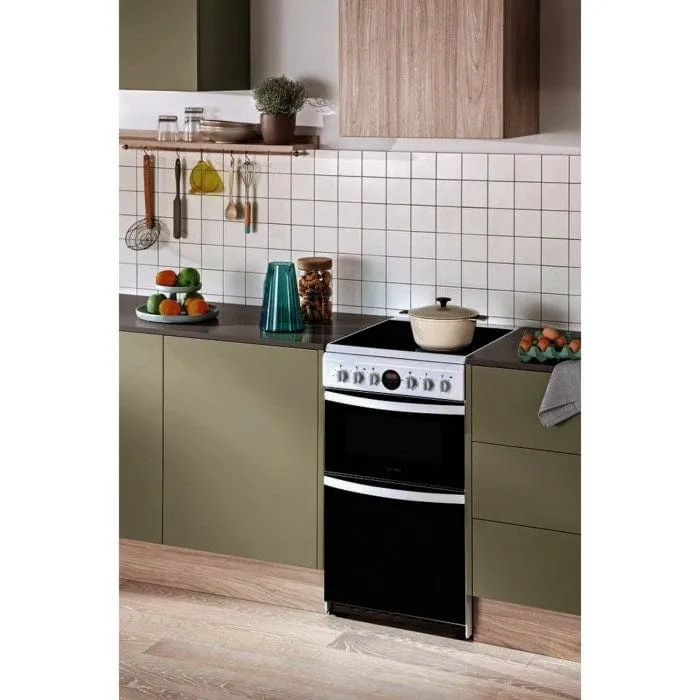 Hotpoint HD5V93CCW 50cm Double Oven Electric Cooker With Ceramic Hob - White