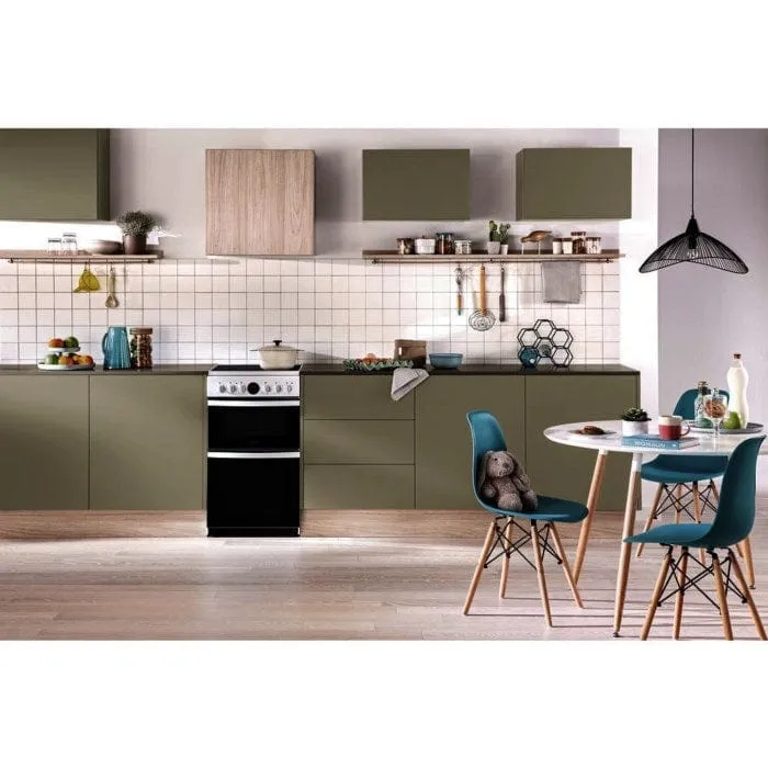 Hotpoint HD5V93CCW 50cm Double Oven Electric Cooker With Ceramic Hob - White