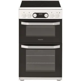 Hotpoint HD5V93CCW 50cm Double Oven Electric Cooker With Ceramic Hob - White