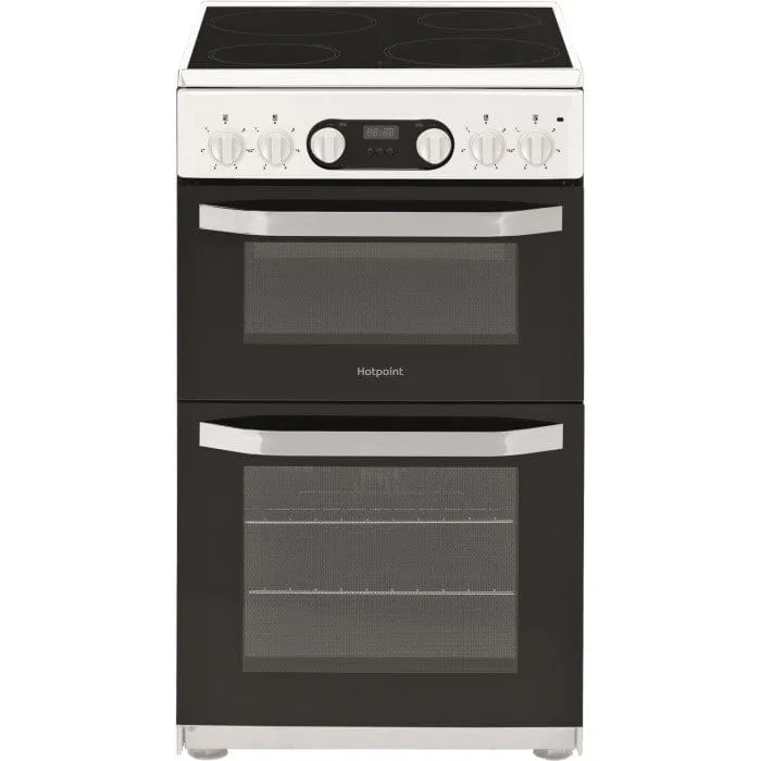 Hotpoint HD5V93CCW 50cm Double Oven Electric Cooker With Ceramic Hob - White