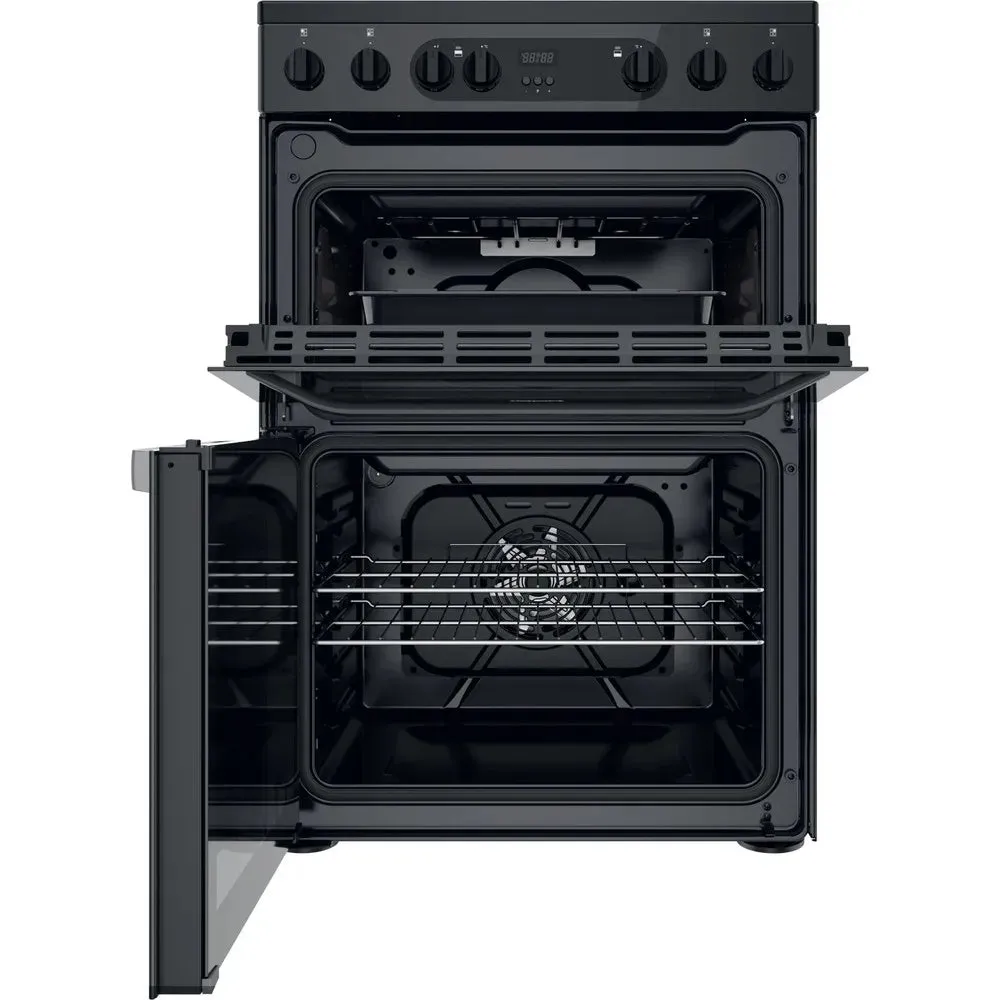 Hotpoint HDM67V9CMB 60cm Electric Ceramic Double Cooker Black
