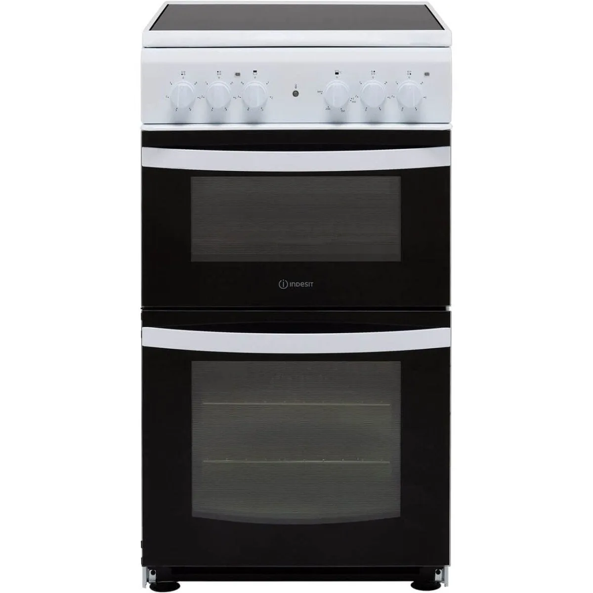 Indesit Cloe ID5V92KMW Twin Cavity Electric Cooker with Ceramic Hob - White - A Rated