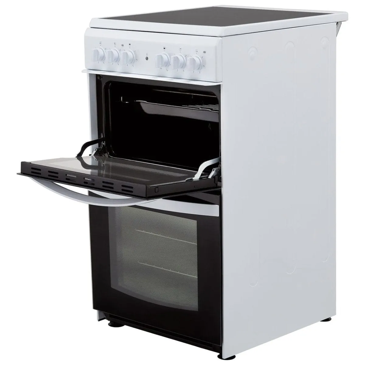 Indesit Cloe ID5V92KMW Twin Cavity Electric Cooker with Ceramic Hob - White - A Rated