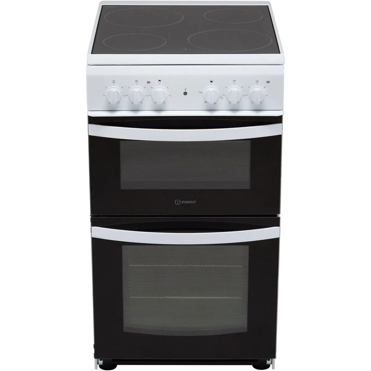 Indesit Cloe ID5V92KMW Twin Cavity Electric Cooker with Ceramic Hob - White - A Rated