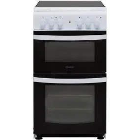 Indesit Cloe ID5V92KMW Twin Cavity Electric Cooker with Ceramic Hob - White - A Rated