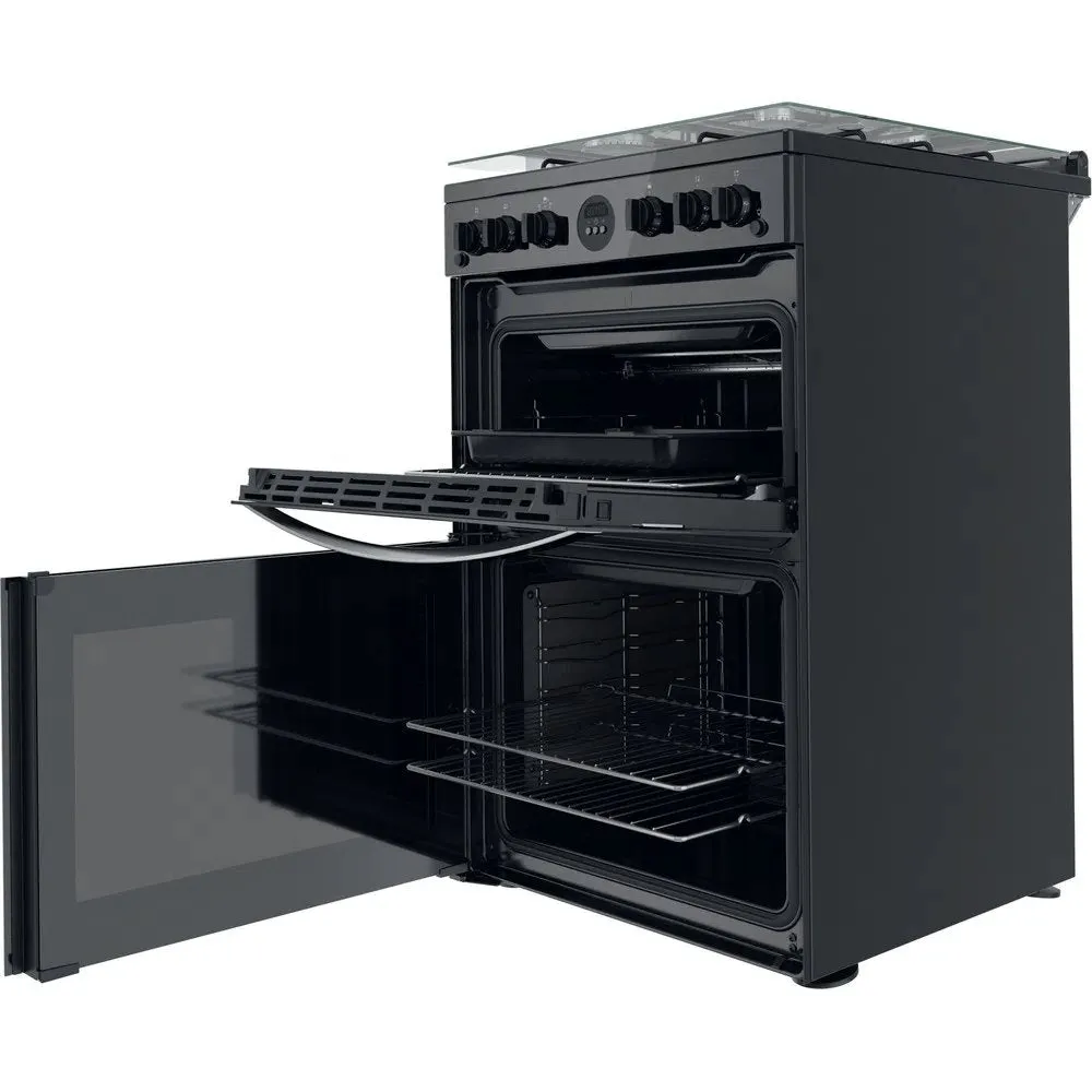 Indesit ID67G0MCBUK 85 Litre Double Cooker, 60cm Wide - Black