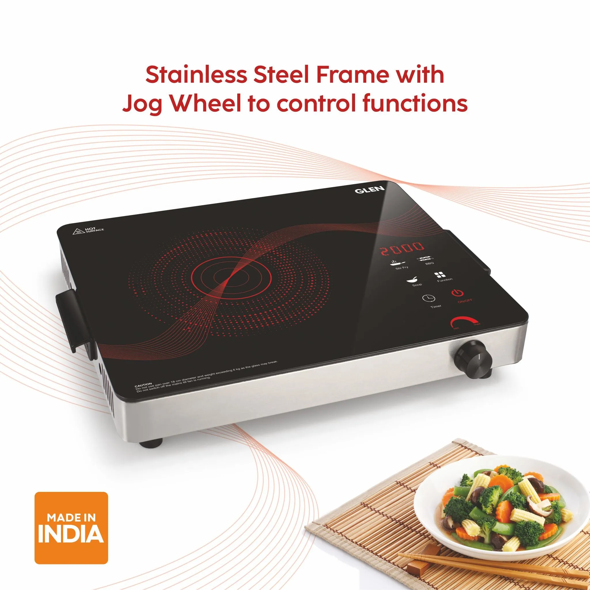 Infrared Stove with 3 Preset Cooking Functions 2000W- SA3074IR