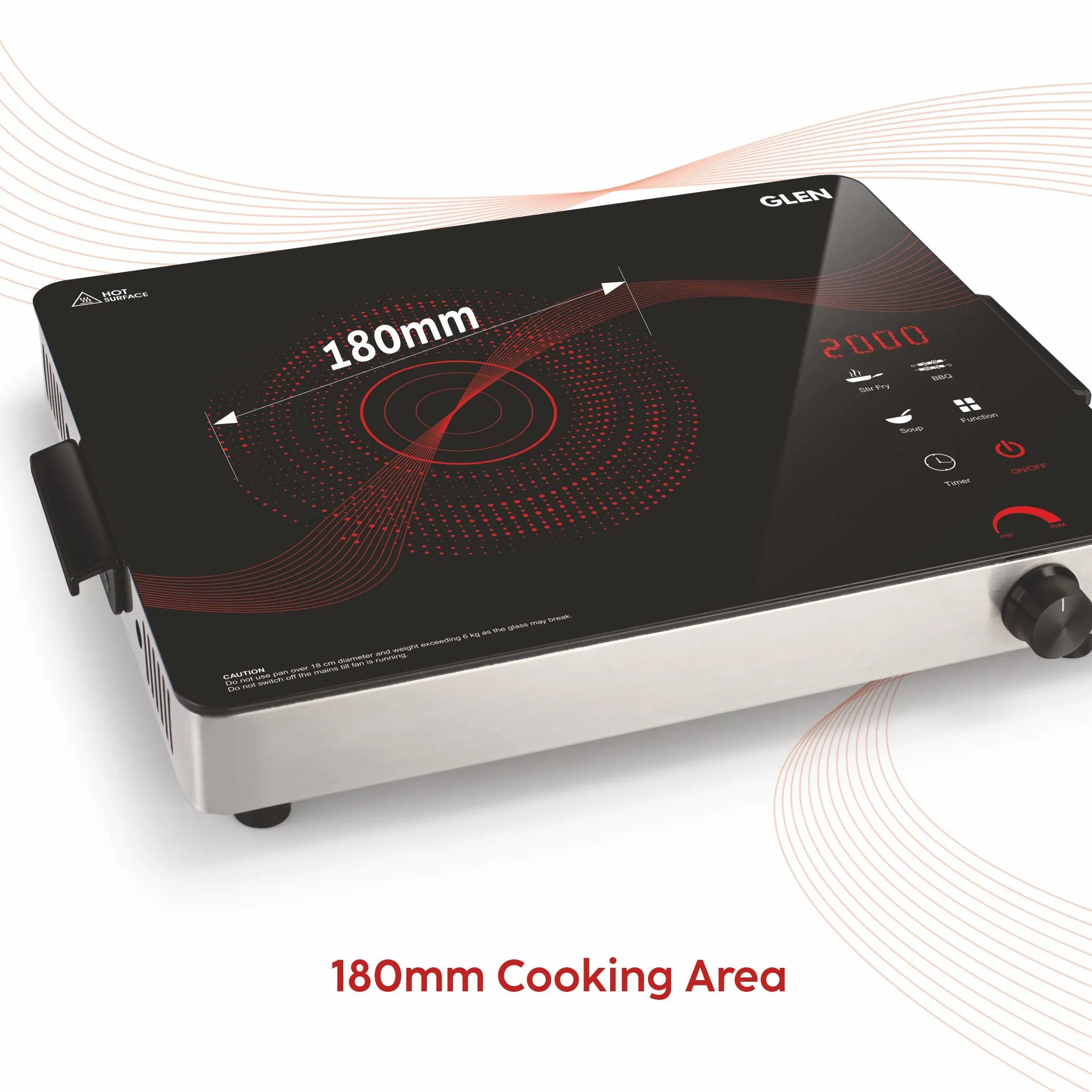 Infrared Stove with 3 Preset Cooking Functions 2000W- SA3074IR
