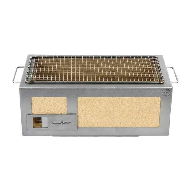 Kasai Medium Long Konro Hibachi Grill with Stainless Steel Frame For 4 - 8 People - HW415