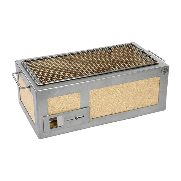 Kasai Medium Long Konro Hibachi Grill with Stainless Steel Frame For 4 - 8 People - HW415