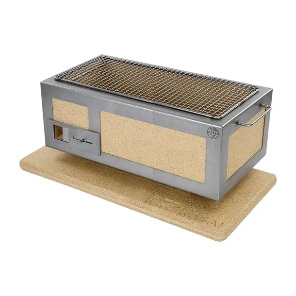 Kasai Medium Long Konro Hibachi Grill with Stainless Steel Frame For 4 - 8 People - HW415