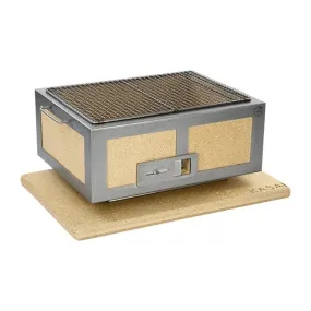 Kasai Medium Wide Konro Hibachi Grill with Stainless Steel Frame For 4 - 8 People - HW414