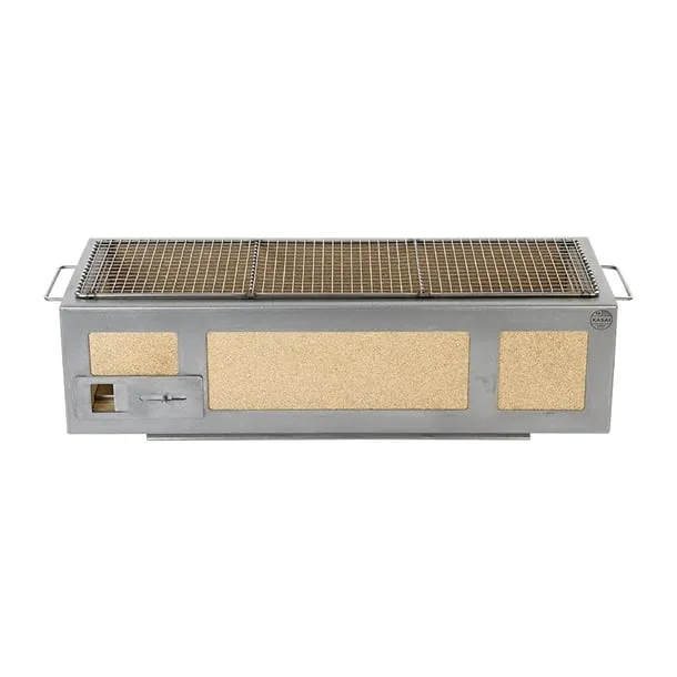 Kasai Medium Wide Konro Hibachi Grill with Stainless Steel Frame For 8 - 12 People - HW416