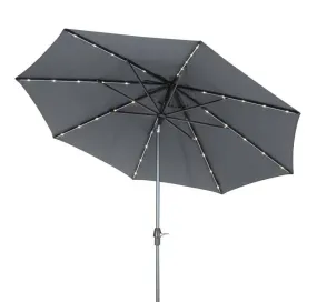 Kettler 3.0m Wind up and Auto Tilt Parasol with LED Lights Grey frame with TAUPE Canopy